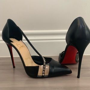 Christian Louboutin Black 100mm Spike Cross